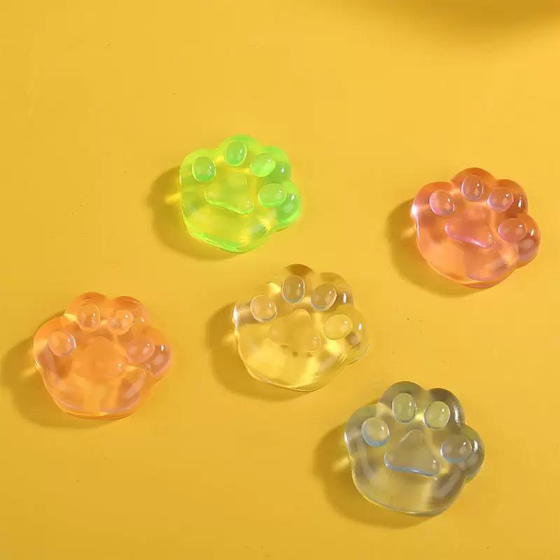 Fidget Toy Mini Squishy Toys Mochi Ice Block Stress Ball Toy Kawaii Transparent Cube cat paw fish Stress Relief Squeeze Toy