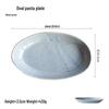 oval pasta plate - aqua ban lu pattern