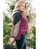 Azura Exchange Leopard Colorblock Long Sleeve Plus Size Top