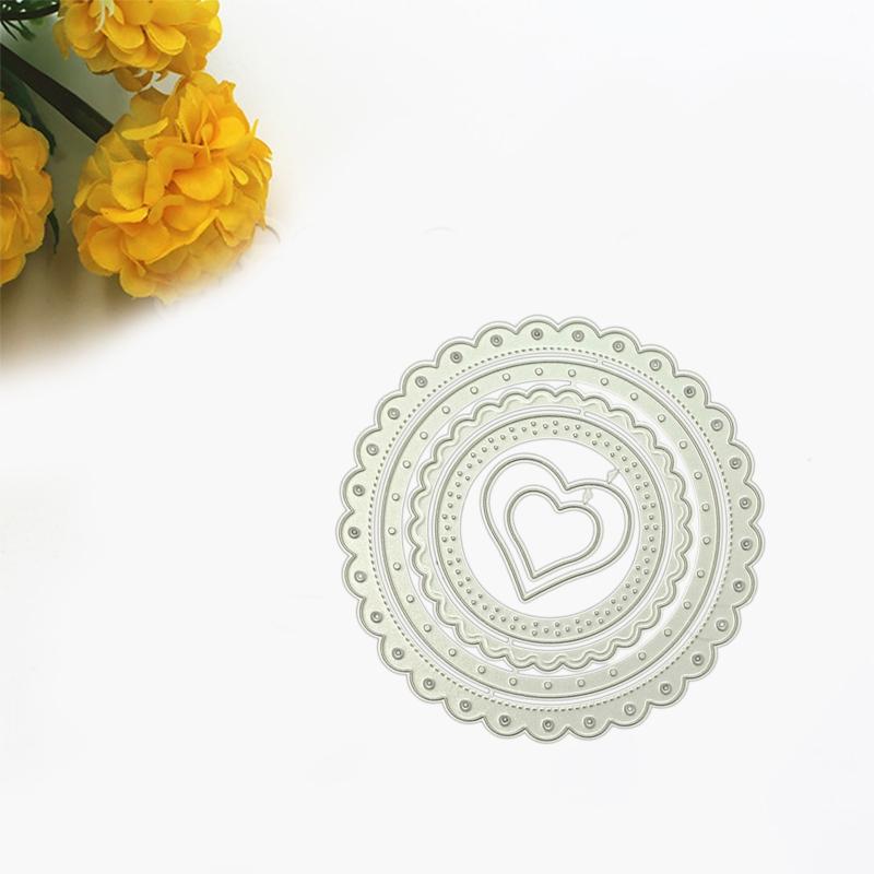 Handmade DIY Die Cut for Card Making Frame Heart Round Cutting Die Stencil Template Embossing for Scrapbooking Crafts