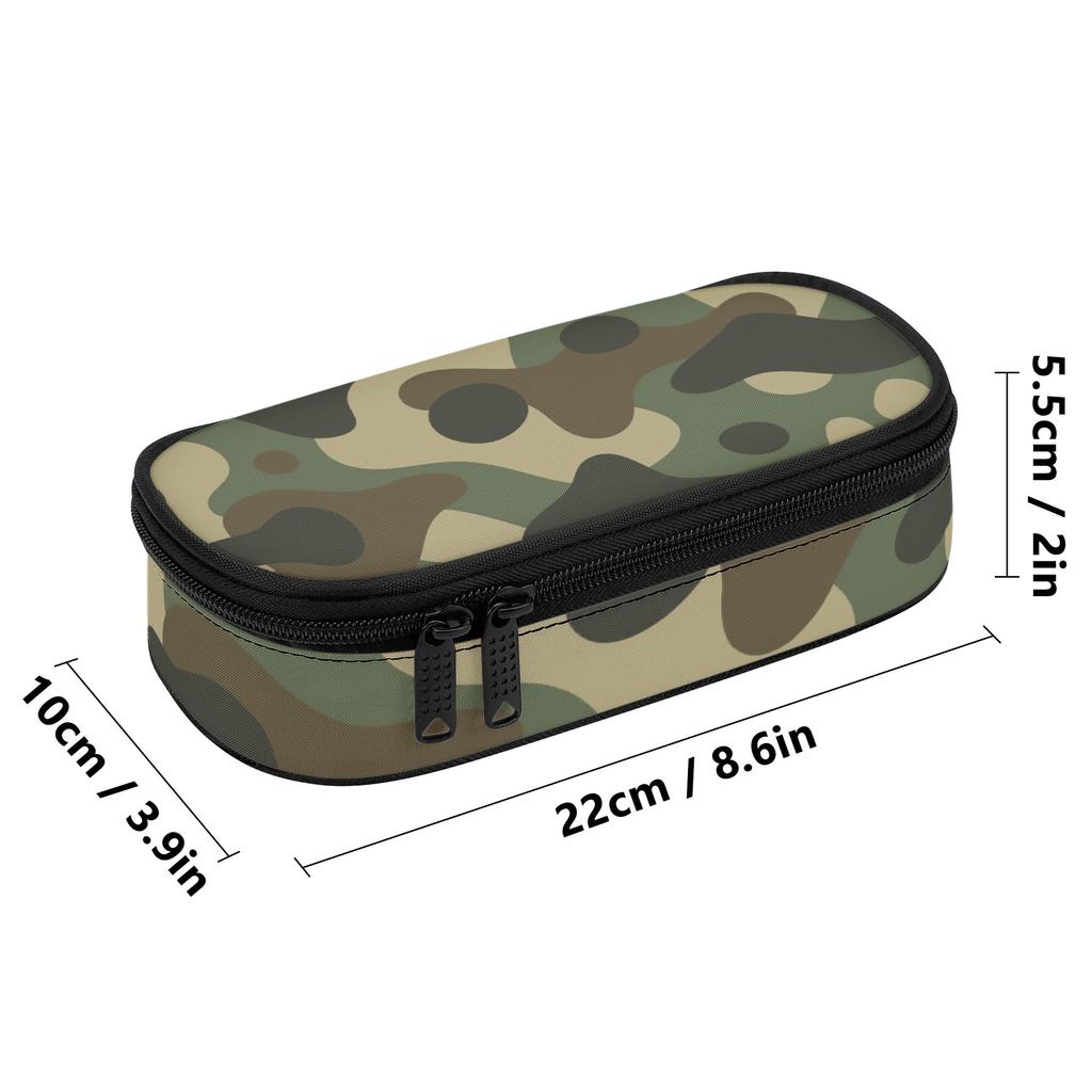 Pencil Bag 300D Polyester High Capacity Smooth Zipper with Main Pocket Mesh Layer and Removable Pen Divider for Everyday Study