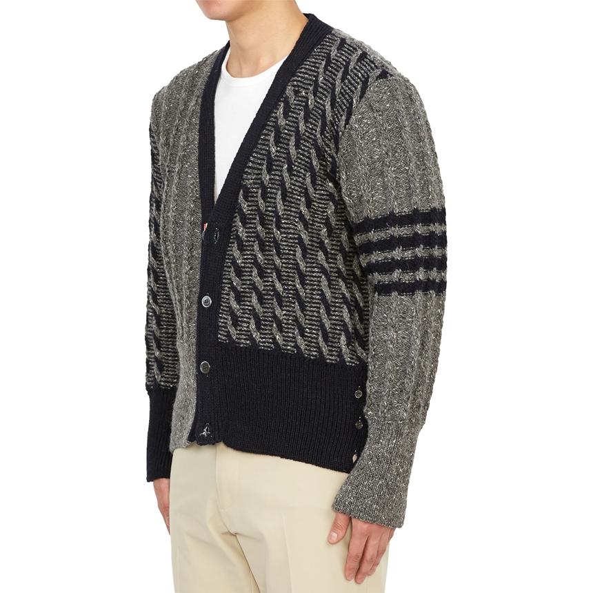 THOM BROWNE 4-Bar Stripe Detailed Cardigan MKC486F-Y1506-035