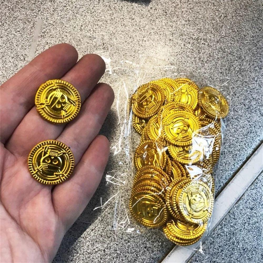 Gold Sliver Fake Gold Treasure Game Coin Halloween Gold Coin Pirate Gold Coins Children's Toys