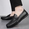 Fashion Designer Men Shoes New Loafers Men's Genuine Leather Slip-on Classic Leather Shoes Soft Sole Comfortable Moccasin Casual Shoes