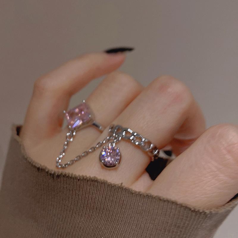 Luxury Zircon Sparkling Diamond Spirit Serpentine Ring Silver Open Ring High Quality Texture Simple and Versatile Trendy Cool Handmade for Women