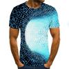 Summer Round Neck 3D Creative Vision Print Top Fashionable Casual Short Sleeved Men's T-shirts