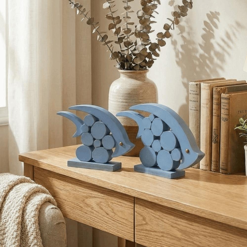 Mediterranean Style Hollow Fish Decor Unique Nautical Fish Decoration Office Desk