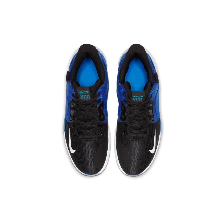 Nike KD Trey 5 VII EP Fabric Sports Trend Shock Absorption Non-Slip Wear-Resistant Mid-Top Retro Basketball Shoes Unisex Sneaker Black Blue AT1198-400