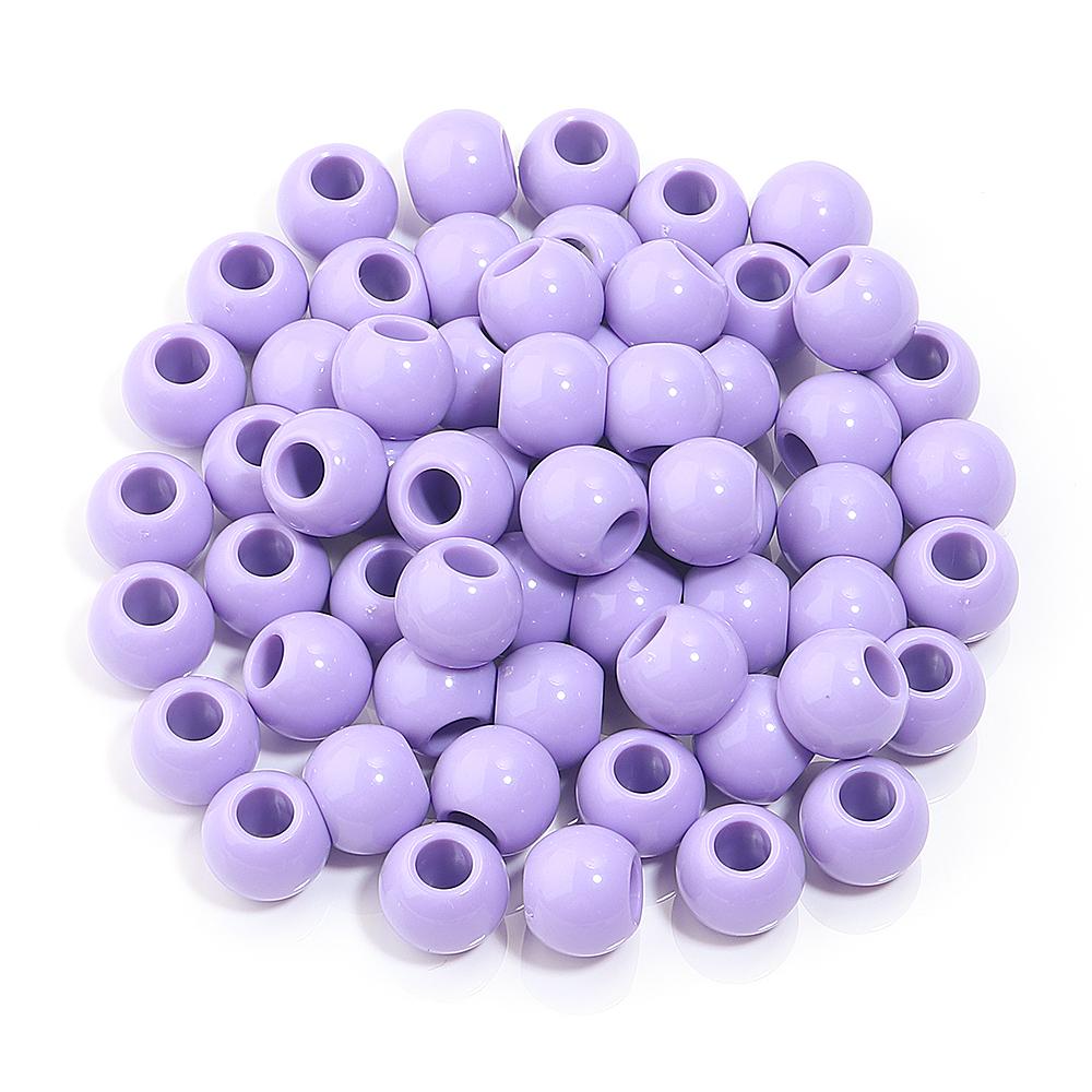 50pcs/lot 10 12 14mm Acrylic Big Hole Beads Multicolor Loose Spacer Round Beads For DIY Bracelet Earrings Jewelry Accessories