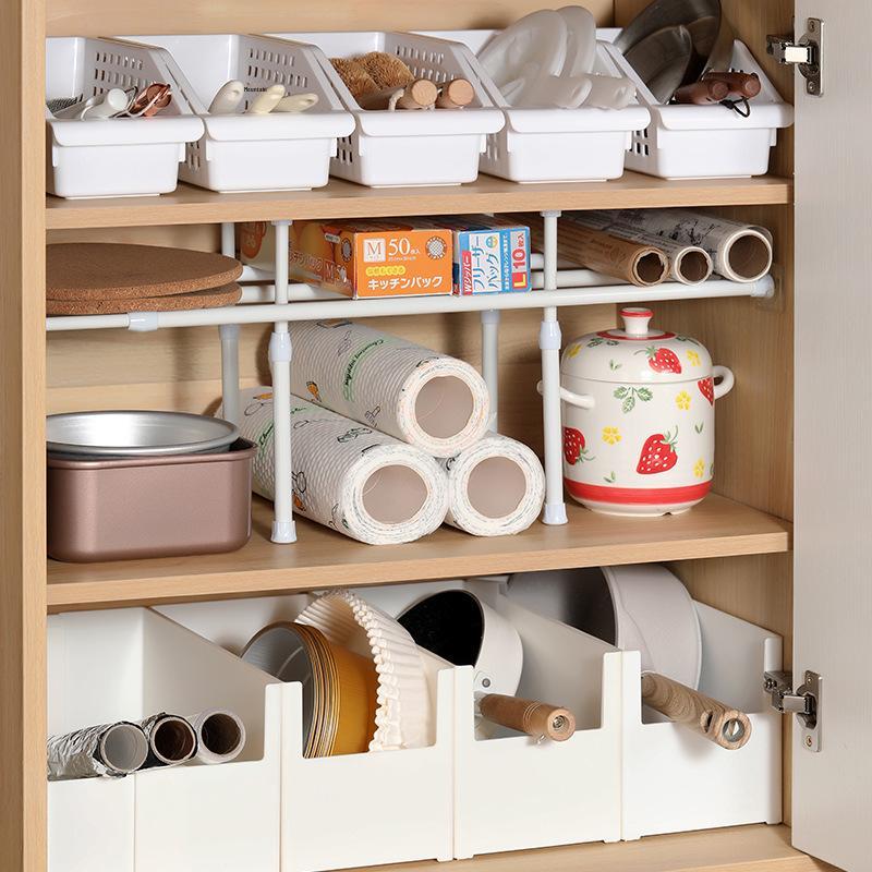 Телескопическая полка для хранения под раковину - Многофункциональный органайзер для шкафа без сверления