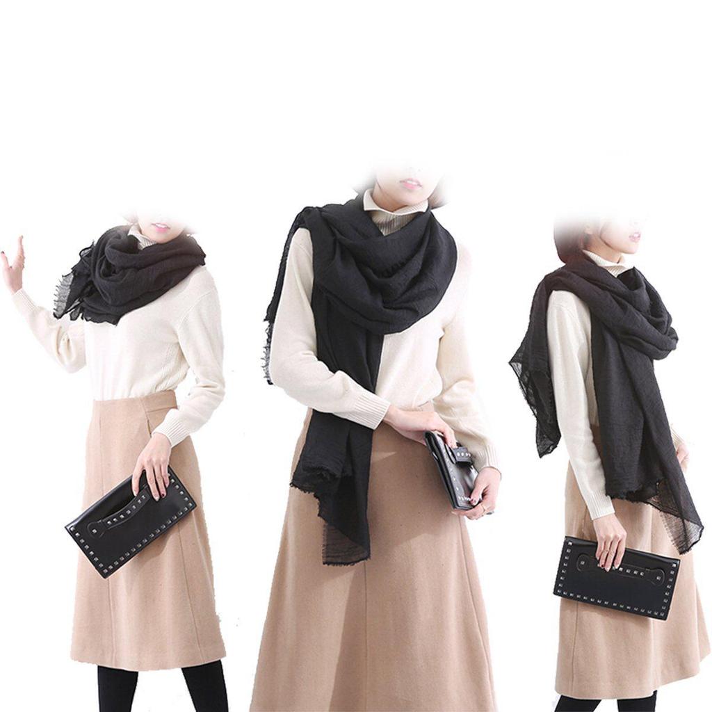 Women's Lightweight Oversized Faux Linen Beach Shawl Scarf - Perfect for Summer, Parties, Weddings, or Christmas Gifts