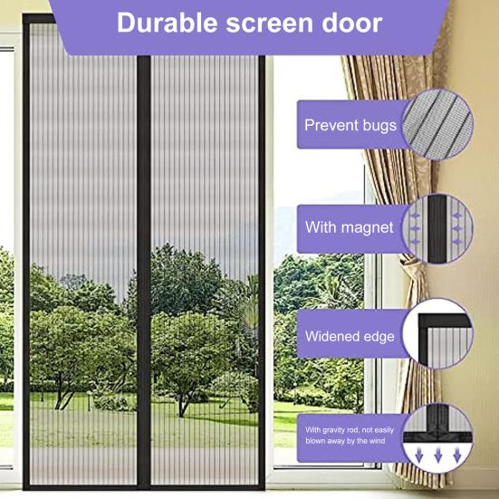 Москитная дверная занавеска, магнитная дышащая застежка, простая установка, магнитный экран, дверной проем, москитная сетка