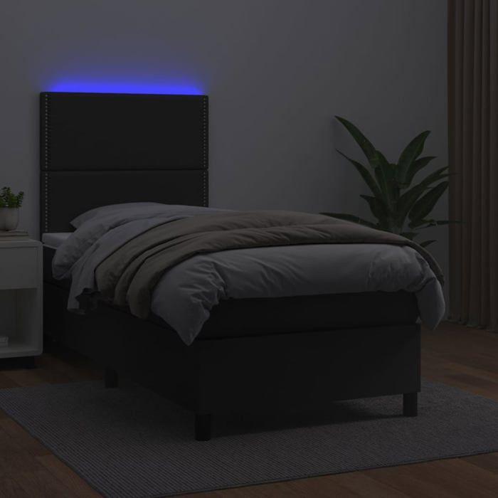 Maison Exclusive - Sommier à lattes de lit avec matelas et LED Noir 90x190 cm