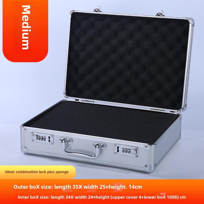 Портативный ящик для инструментов из алюминиевого сплава с замком для хранения оборудования, документов и наличных денег