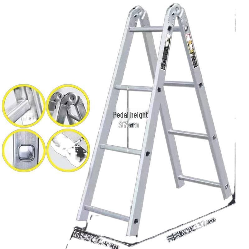 Многофункциональная складная лестница из углеродистой стали: А-образная, 4-5 ступеней, для использования в помещении