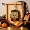 Lightweight Festive Hanging Set Halloween Wooden Decor, Vintage Ghost Pumpkin Pendant Decorations, Cartoon Moisture Proof Decorative Accents