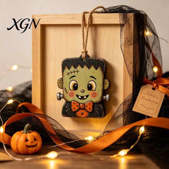 Lightweight Festive Hanging Set Halloween Wooden Decor, Vintage Ghost Pumpkin Pendant Decorations, Cartoon Moisture Proof Decorative Accents