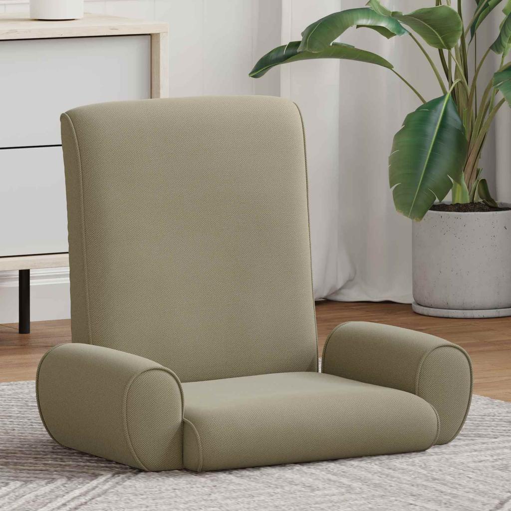 Adjustable Floor Chair Khaki Coarse Velvet