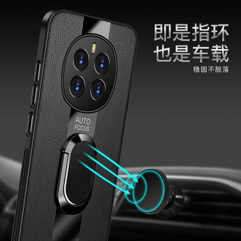 Роскошный чехол для телефона из плексигласа и кожи для Honor Magic 7 Pro с магнитным держателем-кольцом, противоударная крышка для Magic 7 Lite 6 Lite 5 5G