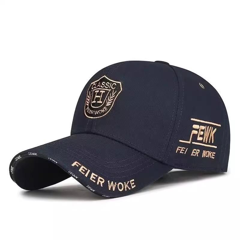 Side label baseball hat men's and women's deep top big head circumference spring and autumn outdoor sunshade showing face small fashion letter cap