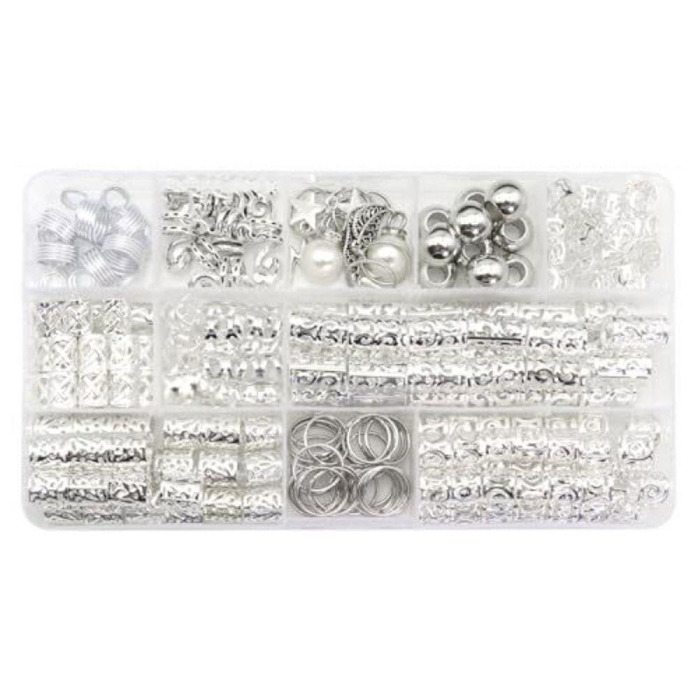 217Pcs Metal Cuff Clips Hollow Out Hair Ring Hair Braiding Hair Braid Tubes  for Braids