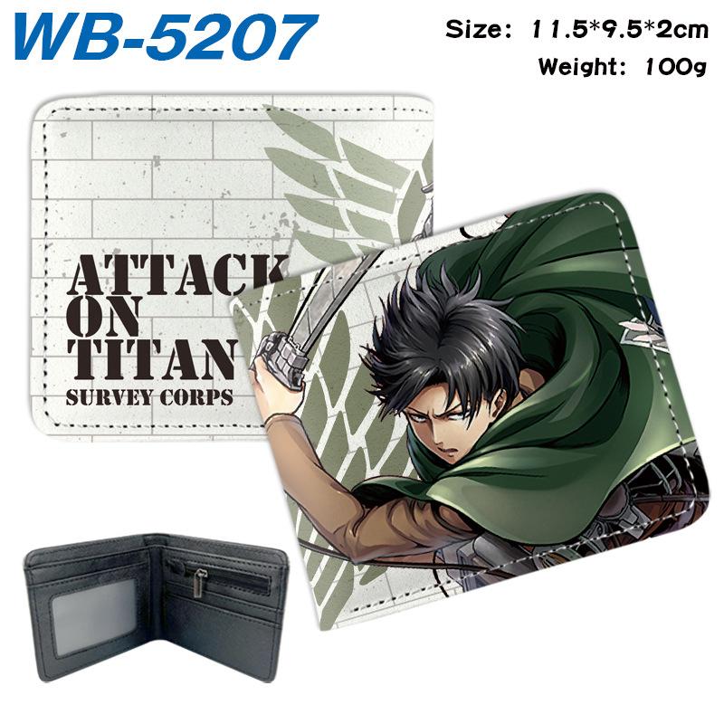 Attack on Titan Wallet Anime Bi-Fold Card Holder Eren Levi Short Purse 1pcs