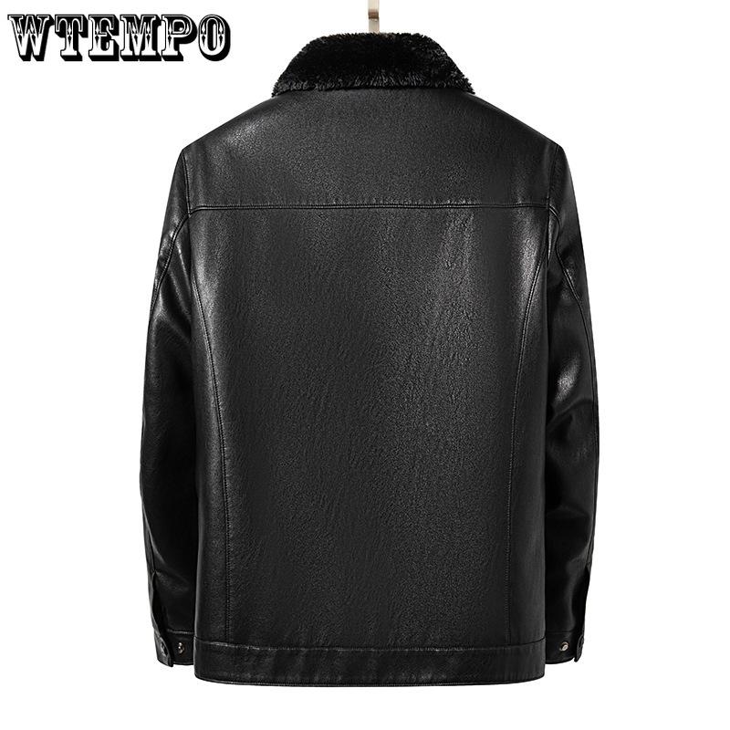 Зимняя мужская куртка из натуральной кожи Fur As One, мужская утепленная кожаная куртка с лацканами, повседневная куртка для папы