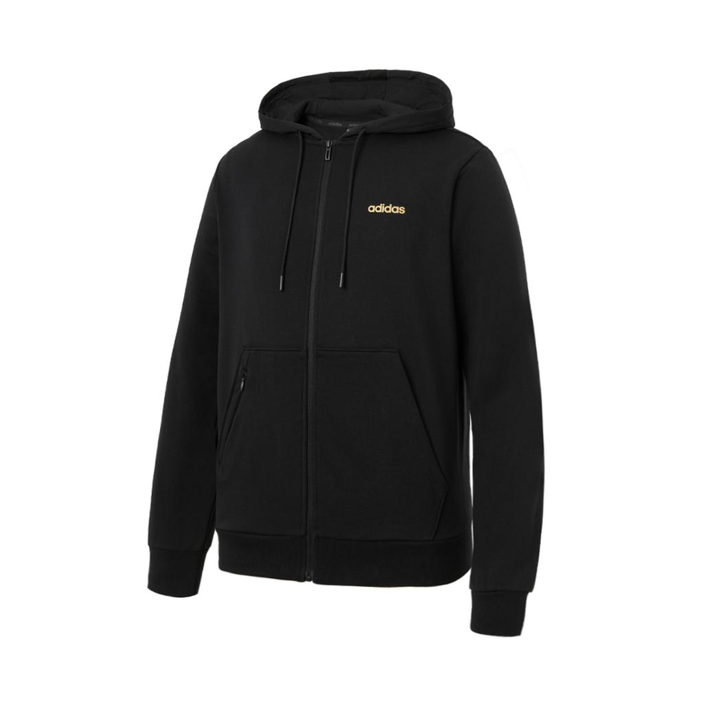 adidas Повседневная Мода Простая Толстовка с Капюшоном и Длинными Рукавами Мужские Куртки Черная KA1481