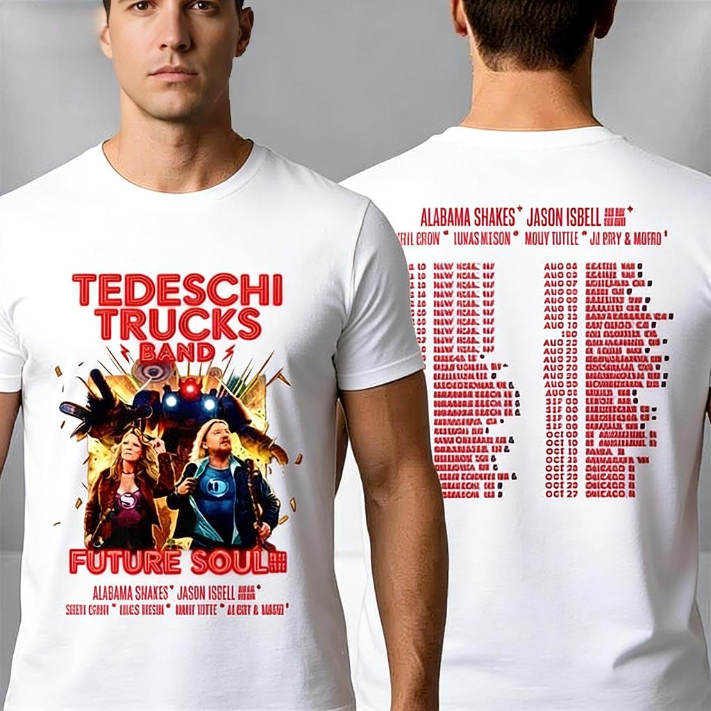 2026 Summer Fashion Trendy Tee Tedeschi Trucks Band Future Soul 2026 Tour North America Vintage Men's_Women's Rock Revival Concert T-Shirt Y2k