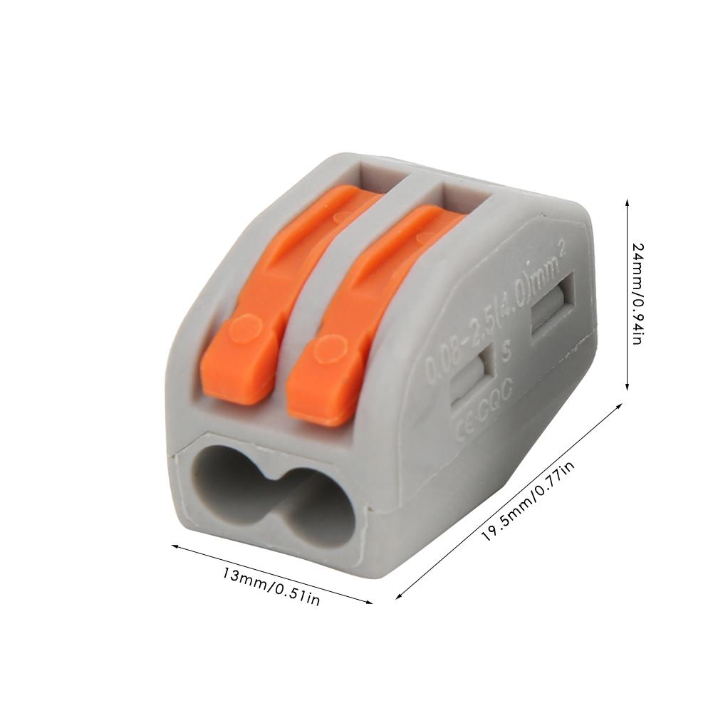 20 Pcs PCT212 Connector Spring Terminal Block 2 Way Cable Connector