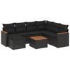 VidaXL Salon de Jardin avec Coussins 8 pcs, Canapés de Terrasse, Ensemble de Meubles de Patio, Mobilier d'Extérieur, Noir 3226209