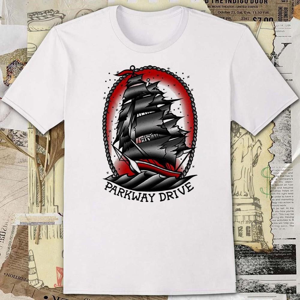 Vtg Parkway Drive Band Album Music Cotton White T Shirt For Men All Size AP675
