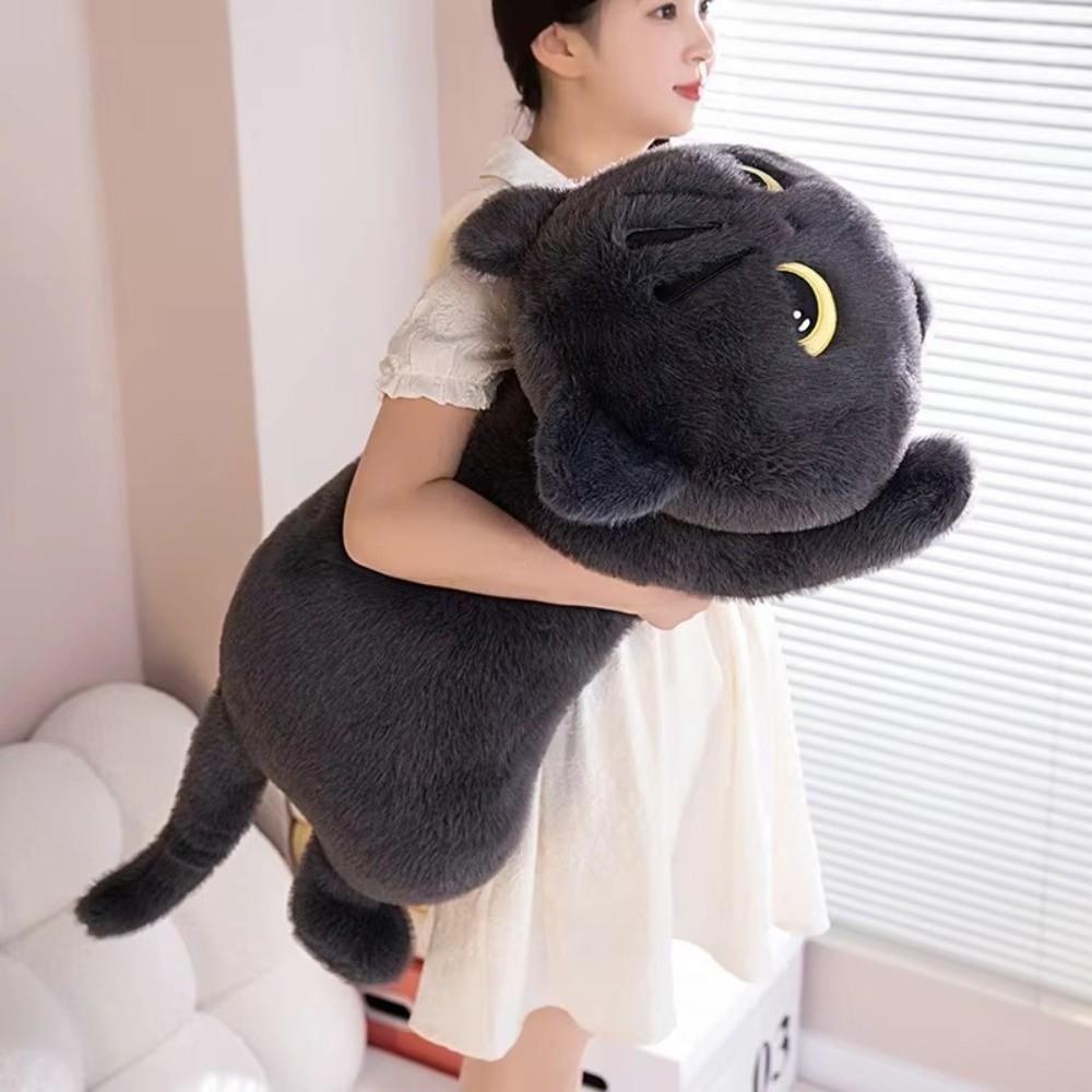 Ins Style Black Cat Plush Toy Super Soft Cat Stuffed Toy Gift Idea Cat Plush Doll Birthday Gifts