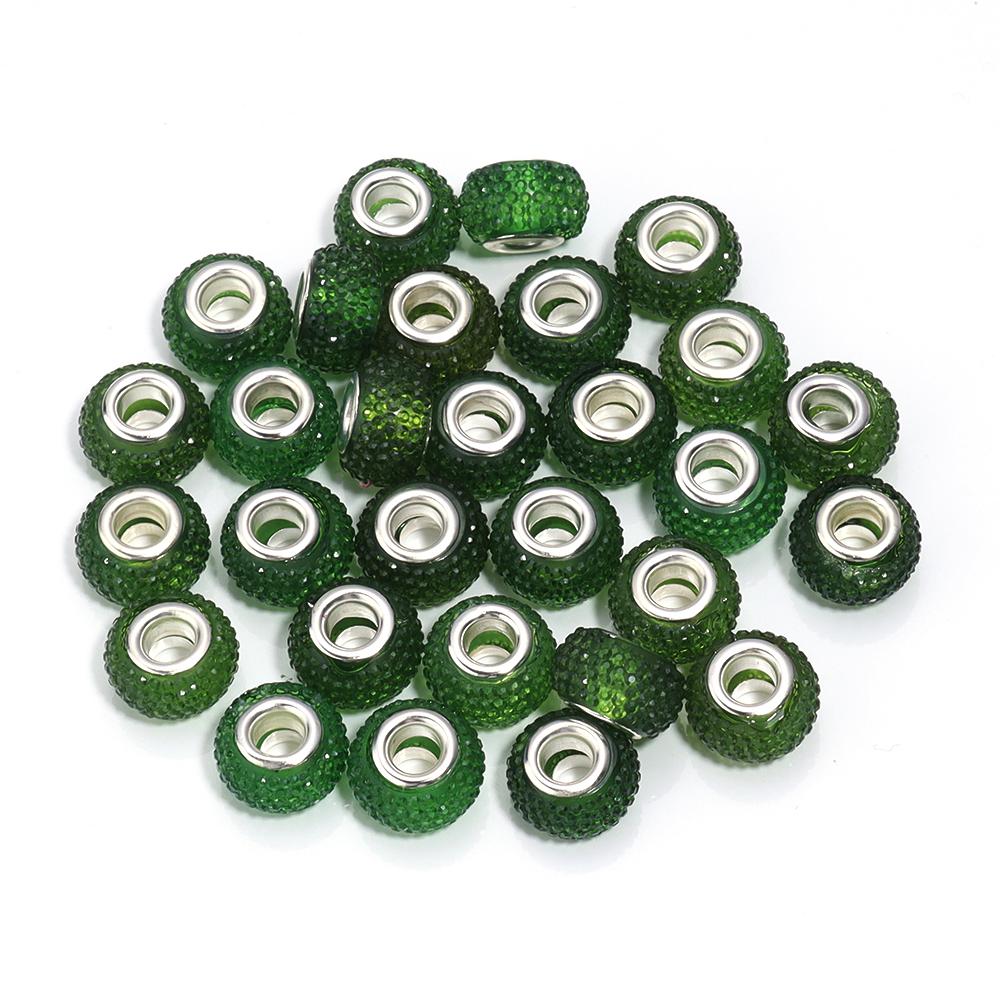 20Pcs 14×9mm Crystal Diamond Resin Beads Plated Colorful Large Hole Beads For Jewelry Making Accessories Diy Bracelet Earrings