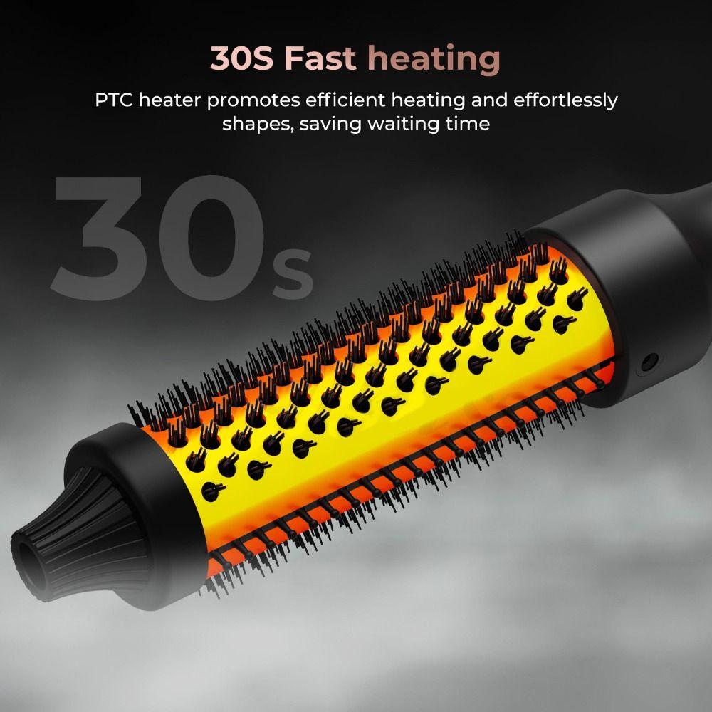 3 IN 1 Heated Curling Iron Brush Volumizing Brush Styling Tools Hot Curling Comb Home