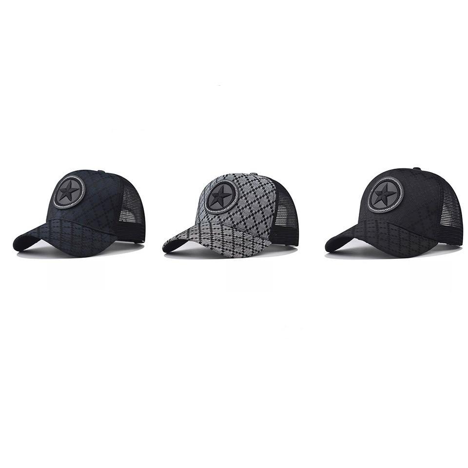 Pattern Star Cotton Baseball Hats With Curved Visor Windproof For Daily Cap
