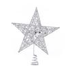 Gold Shimmering Christmas Tree Star Top Decoration Hollowed Metal Star Tree Top Ornament for Holiday Party Decoration