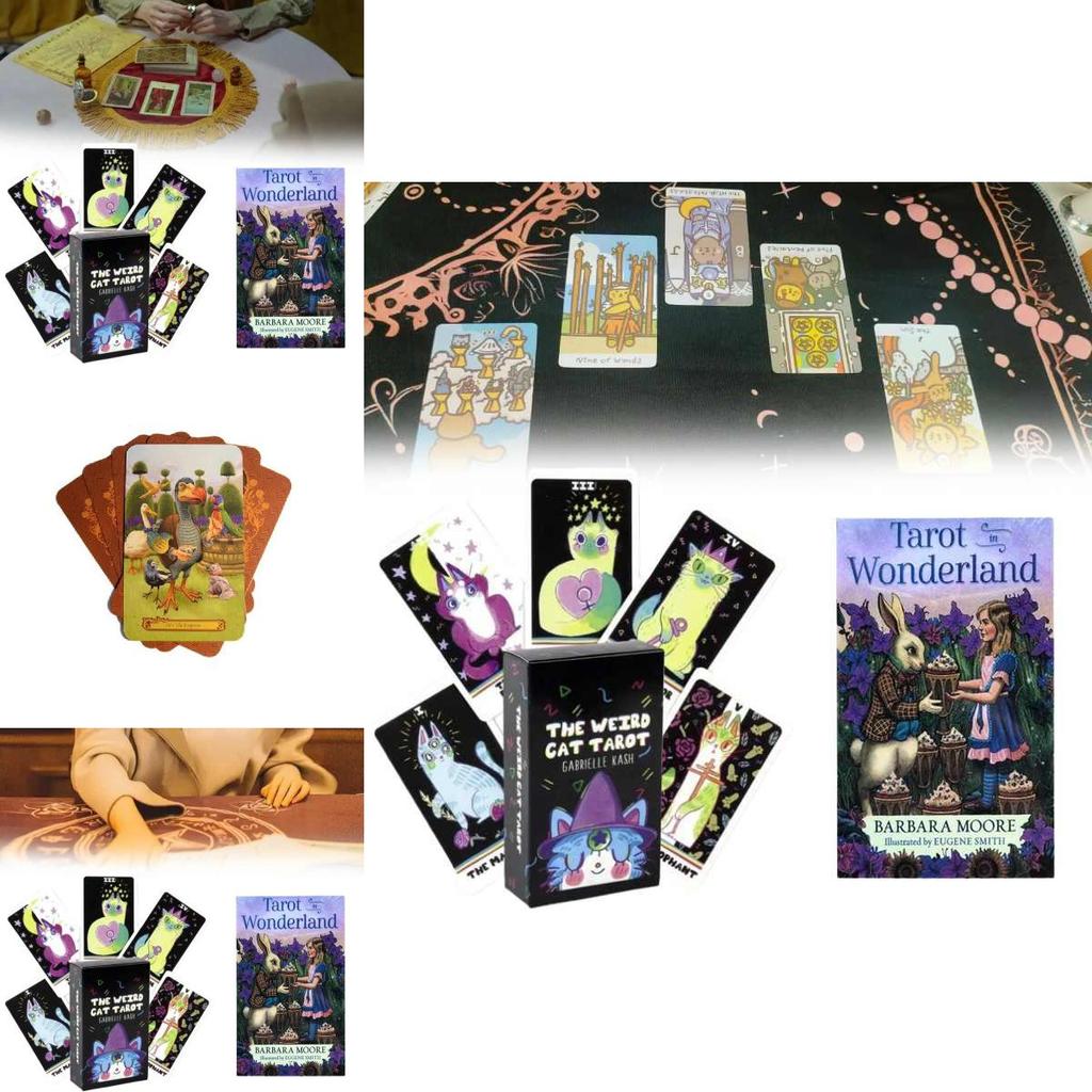 The Weird Cat Tarot In Wonderland With Printed Cards For Readers And Enthusiasts