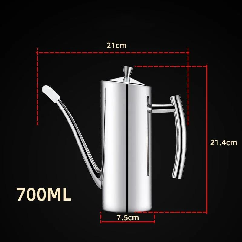 Rust-proof Steel Oil Pot Vinegar Juice Dispenser Drip-proof Dust-proof Oil Holder Container to Store Kitchen Tool Seasoning Pot