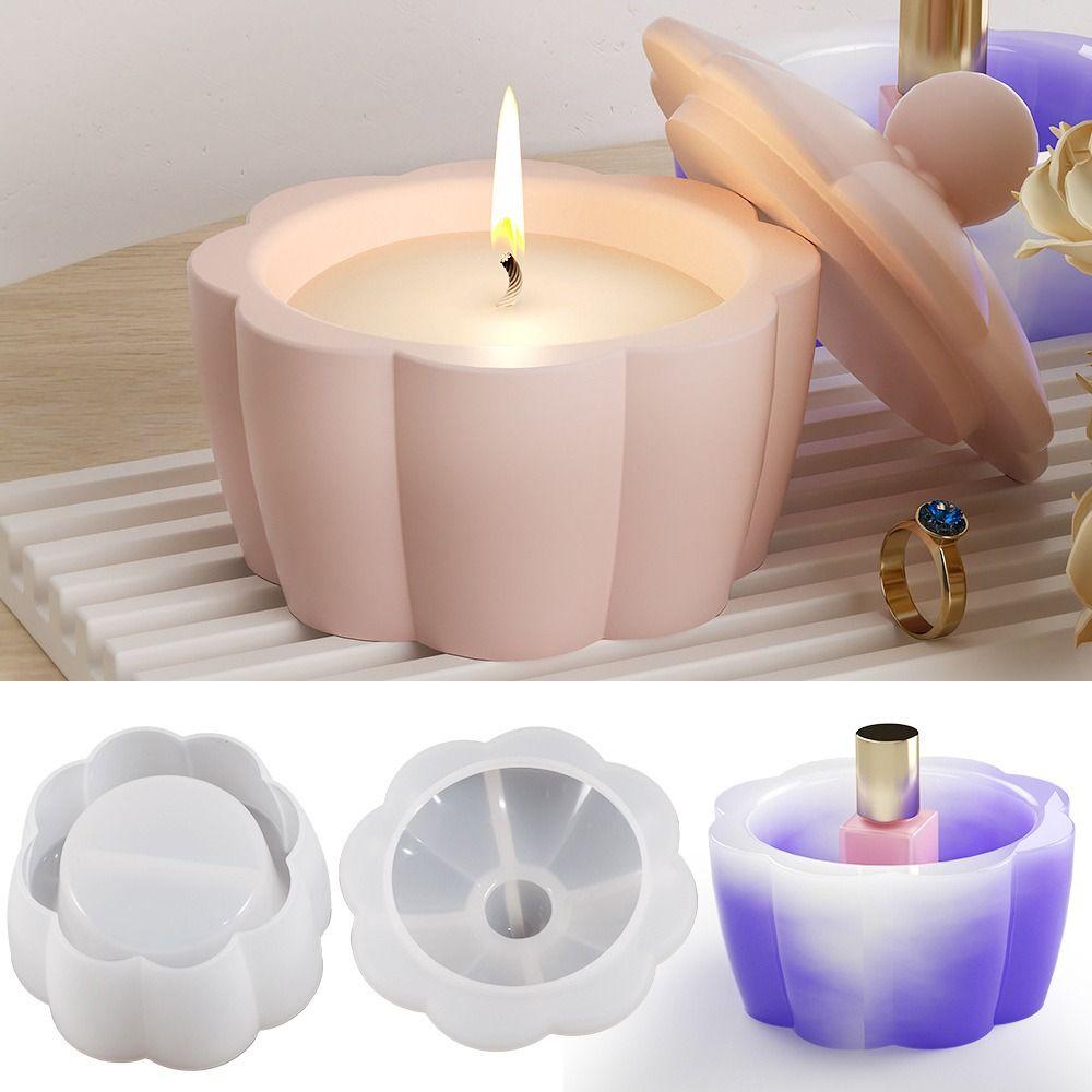 Silicone Candle Jar Mold DIY Craft Candlestick Mold Gift Storage Jar Home Decor