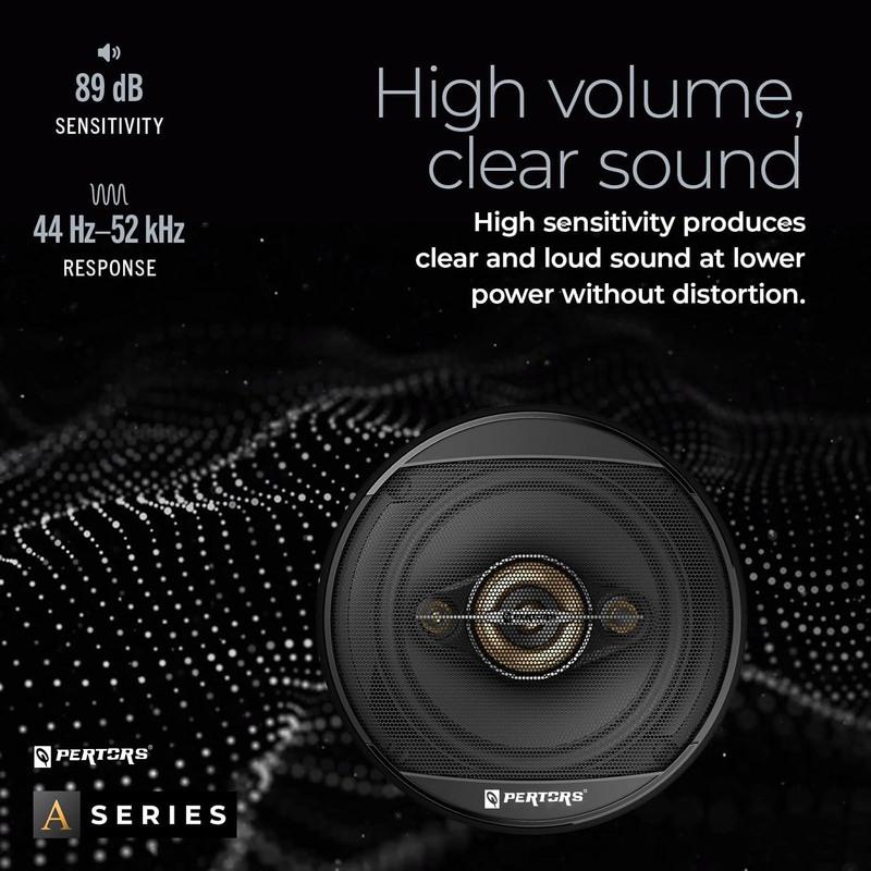 Q-PERTORS 4-way Coaxial Car Audio Speakers Maximum Power 450W 5-1/4 Inch round One Pair for Front Door Speakers