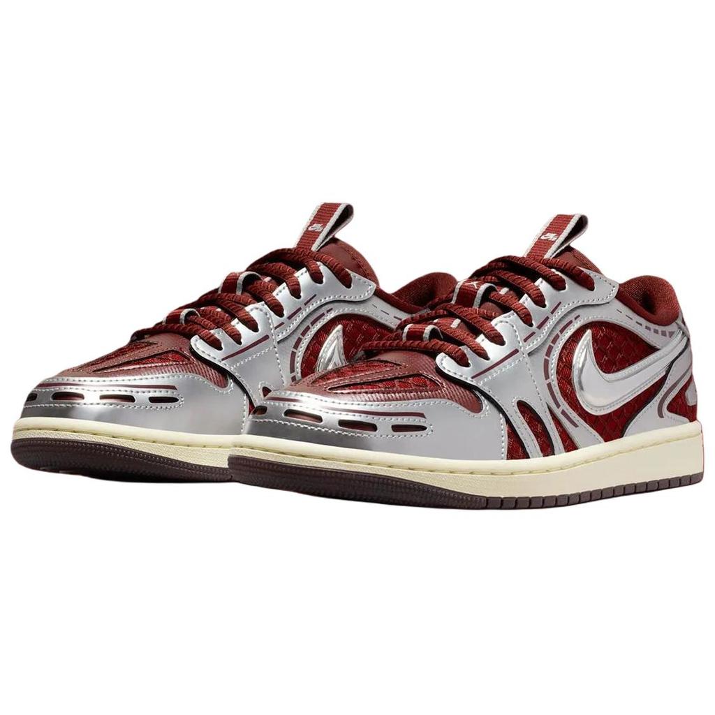 Jordan Air Jordan 1 Low Винтажные Баскетбольные Кроссовки Женские Серебристо-Красные HQ2186-600