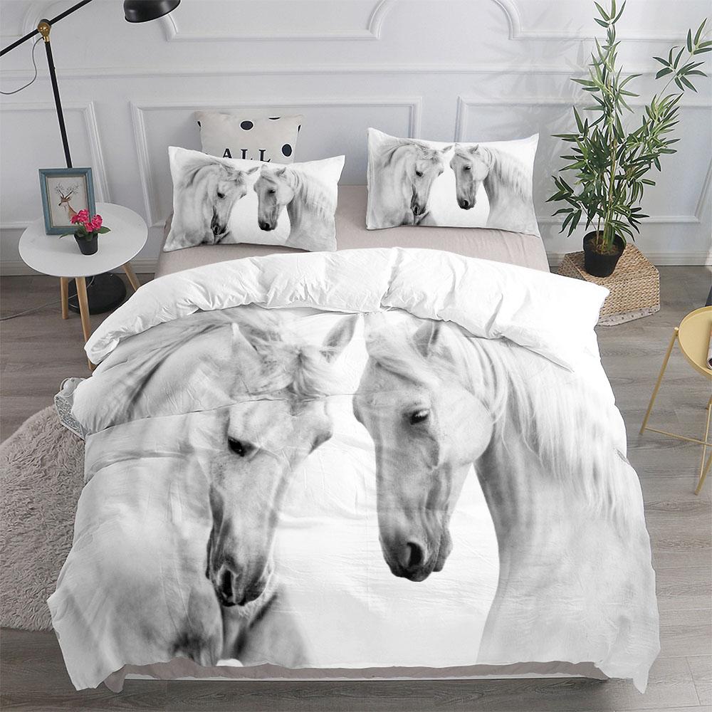 Horses In The Sunshine Duvet Cover Set Single Twin Double Queen King Cal King Size Bed Linen Set