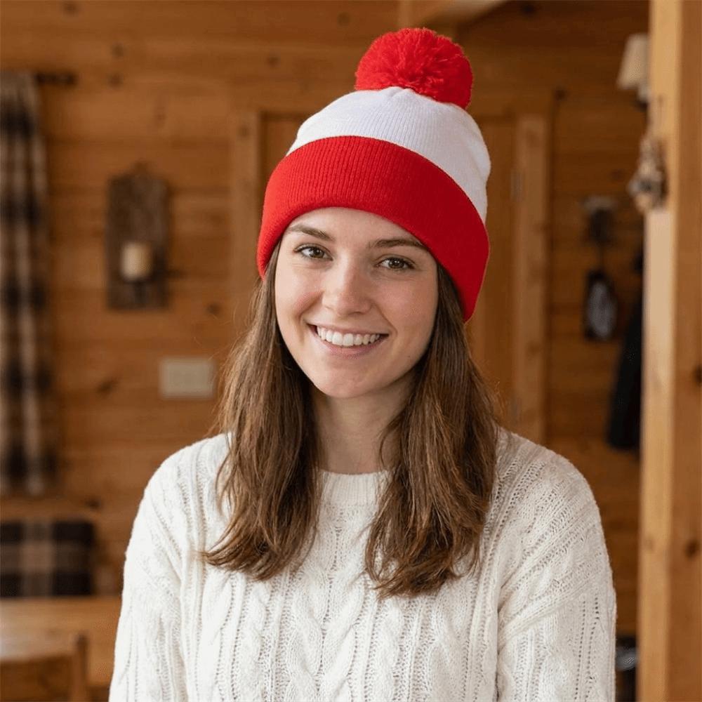 Warm Christmas Knitted Hat Merry Christmas Hat Striped Hat Leisure Santa Beanie Hat Outdoor