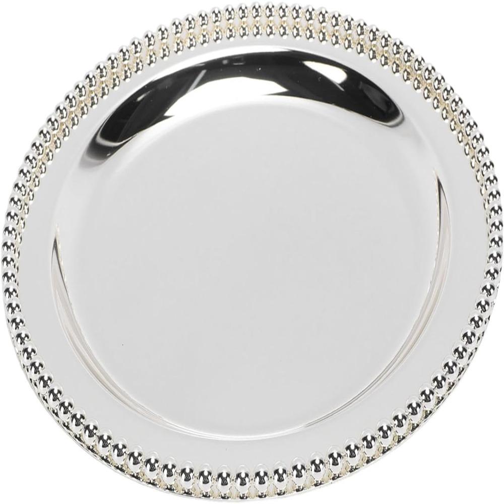 Metal Decorative Tray Smooth Finished Charger Plate Decorative Display Plate Dinner Serving