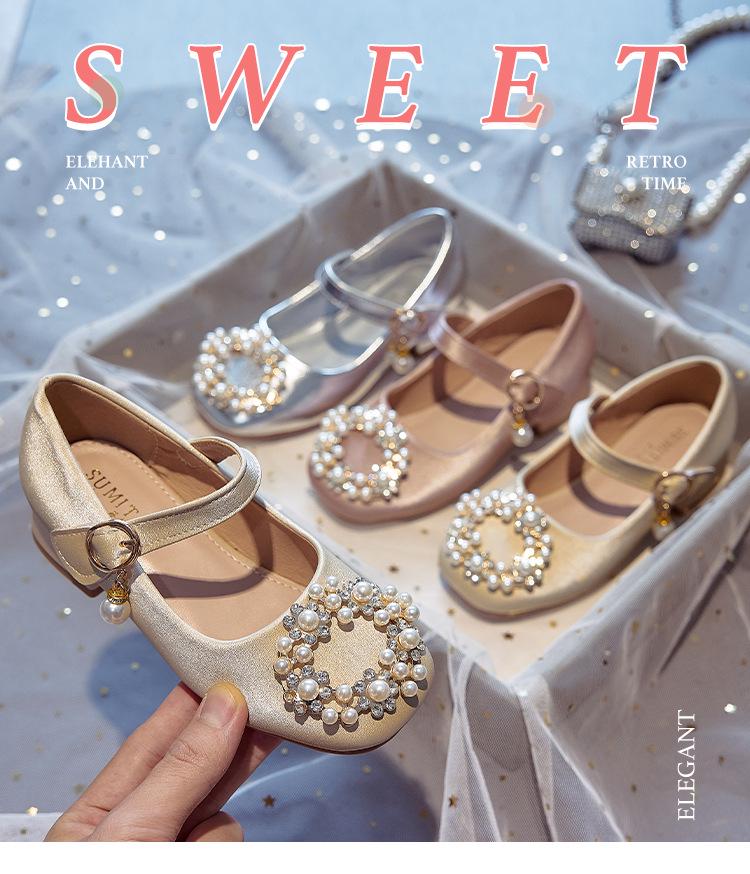 Детские туфли на высоком каблуке принцессы: Кожаная обувь Весна/Осень 2025