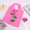 Складная сумка для покупок с розовым цветком, портативная, большой вместимости, складная сумка-тоут, легкая, прочная, дорожная ручная сумка, мешочек для хранения