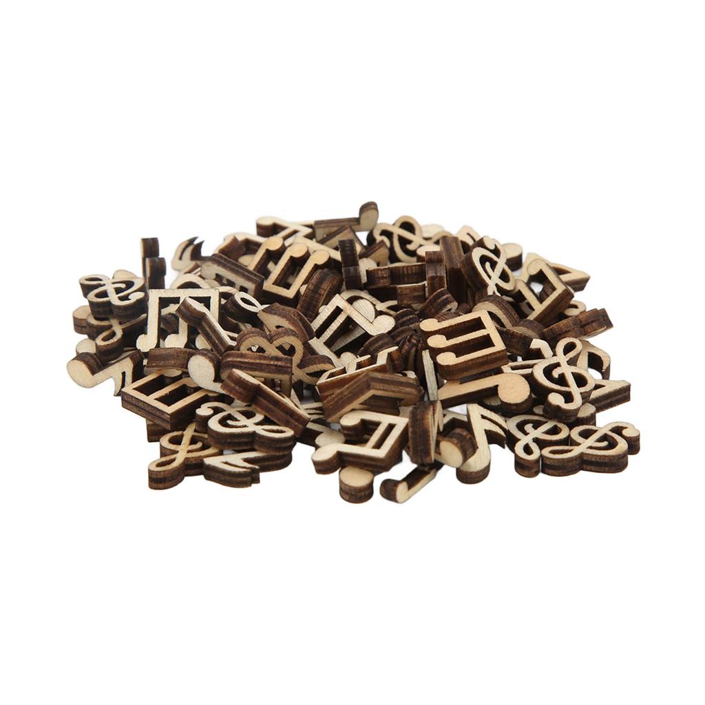 100Pcs Music Notes Wooden Cutouts Unfinished Durable Sturdy Polishing Fashion Vintage Musical Note Wood Pieces