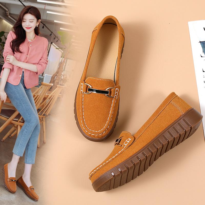 Women Shoes Slip On Loafers For Ballet Flats Women Moccasins Casual Sneakers Genuine Leather Flat Shoes For Women Casual Shoes