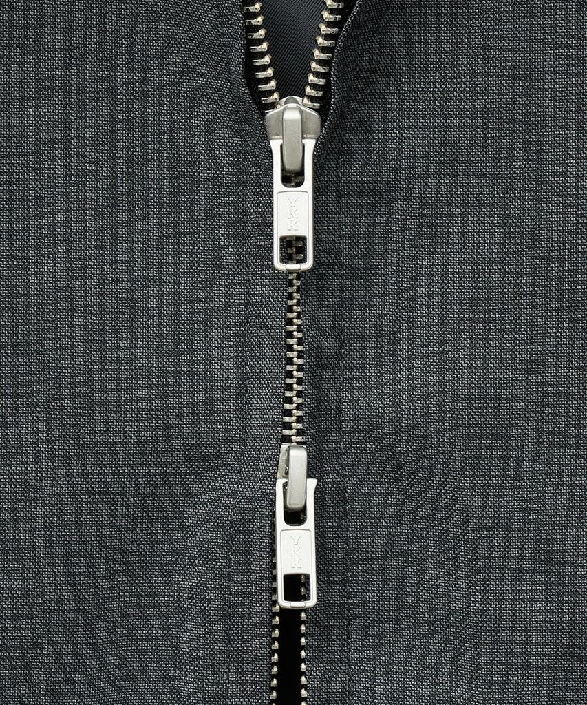 Noirer Wool Field Pocket Belted Crop Jacket (Grey)